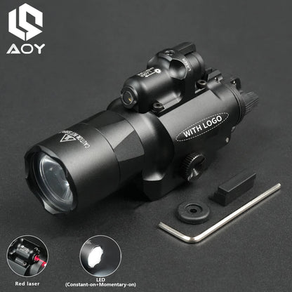 Tactical X400V Red Laser+LED White Flashlight Constant/Momentary X400U X400 Metal Hanging Scout Light Hunting Accessory