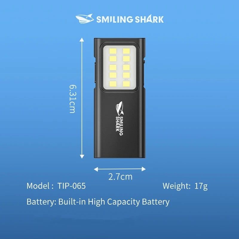 Smiling Shark TIP065 Mini Rechargeable Worklight,COB Floodlight Pocket Flashlight,with Clip