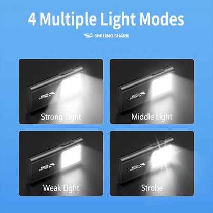 Smiling Shark TIP065 Mini Rechargeable Worklight,COB Floodlight Pocket Flashlight,with Clip