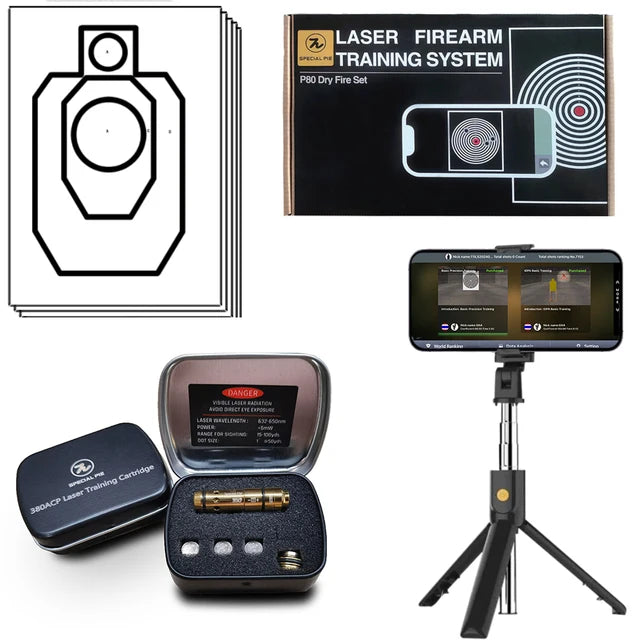 Dry fire training systems, indoor and outdoor laser detection training kit