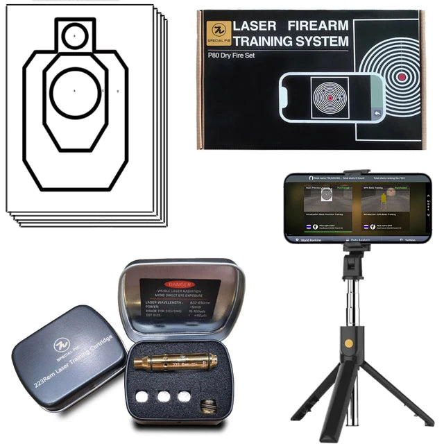 Dry fire training systems, indoor and outdoor laser detection training kit