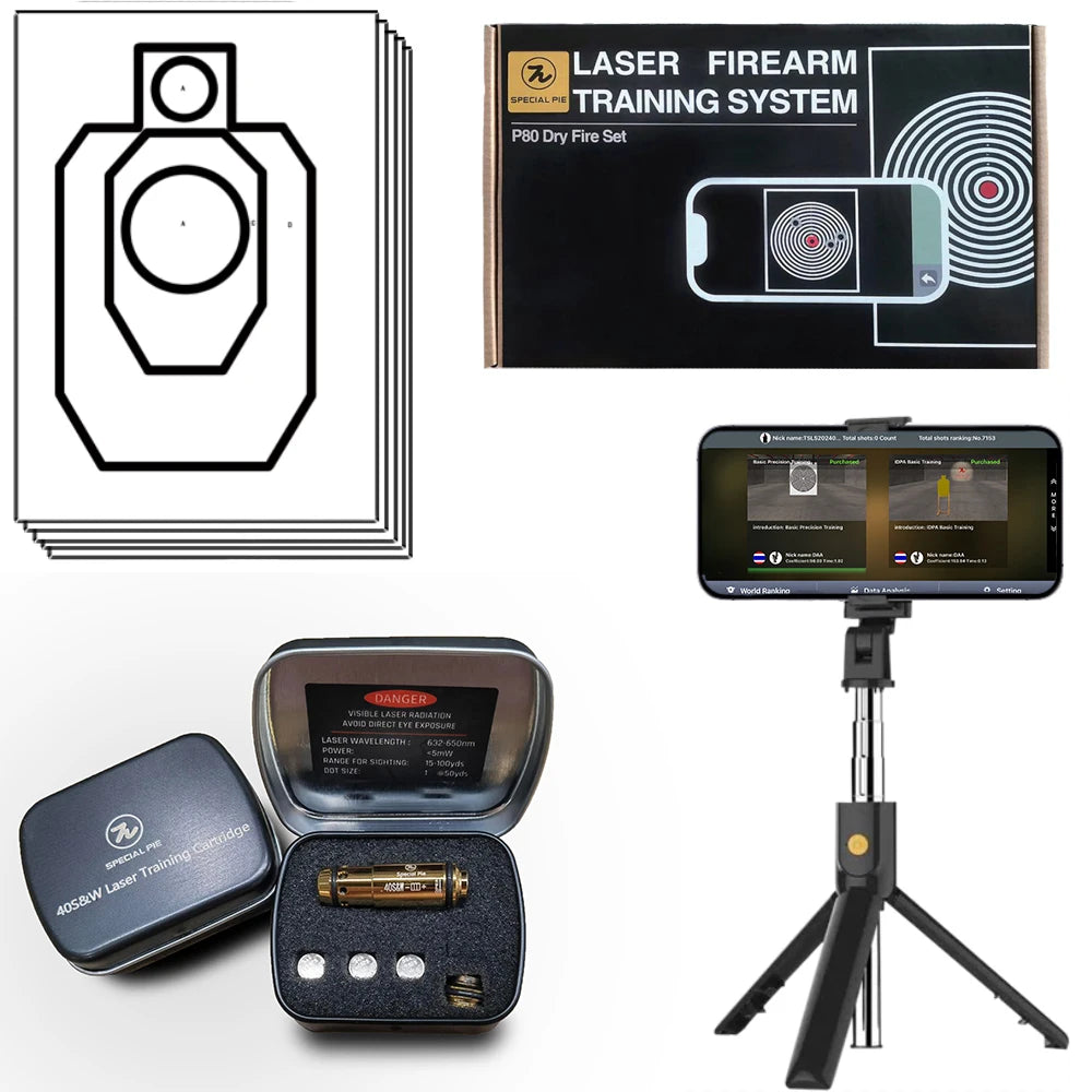 Dry fire training systems, indoor and outdoor laser detection training kit