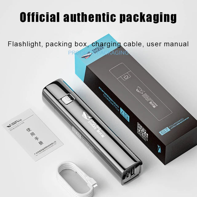 USB Rechargeable LED Flashlight 2 IN 1 9990000LM Super Bright Mini Led Torch & Power Bank