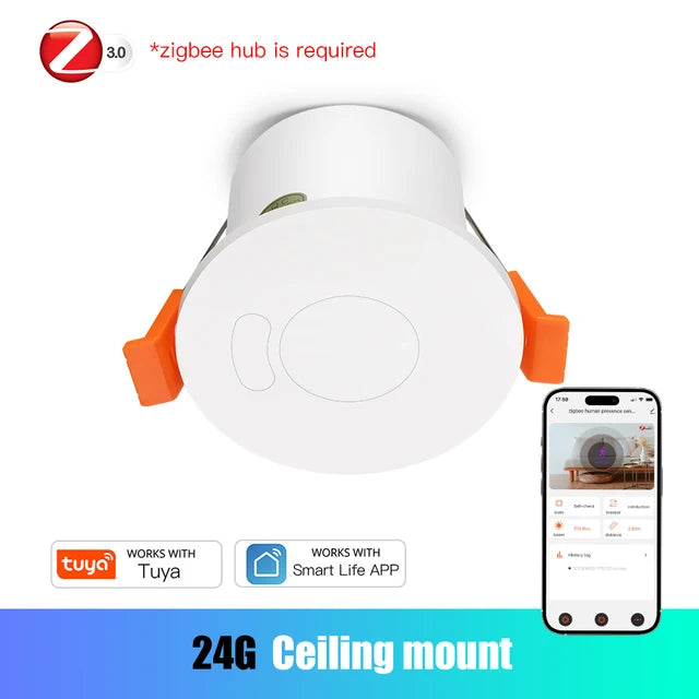 Upgrade Your Home Security with ZigBee MmWave Radar Human Presence Motion Sensor - Smart Illuminance & Distance Detection for Tuya Home Automation