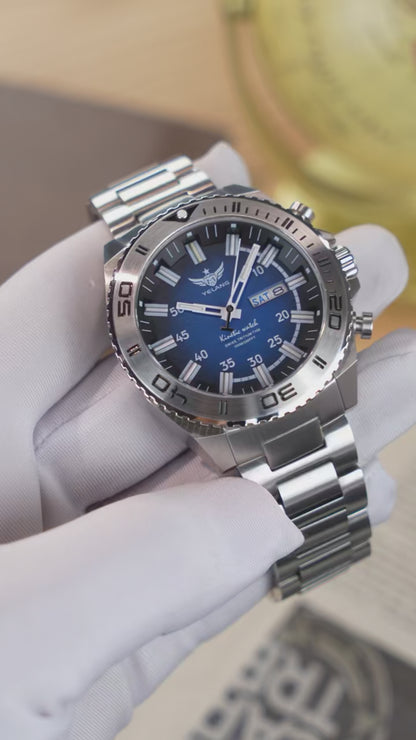 V1035 44mm Men Diving Watc Kinetic Energy Watch 100m luminous Japan PX83 Sapphire